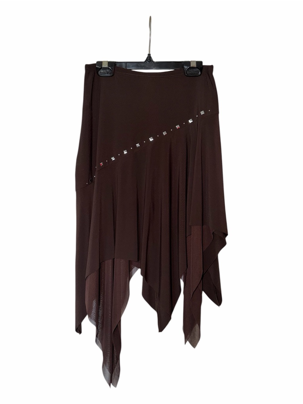 Vintage Solar Brown Asymmetrical Fairycore Midi Skirt
